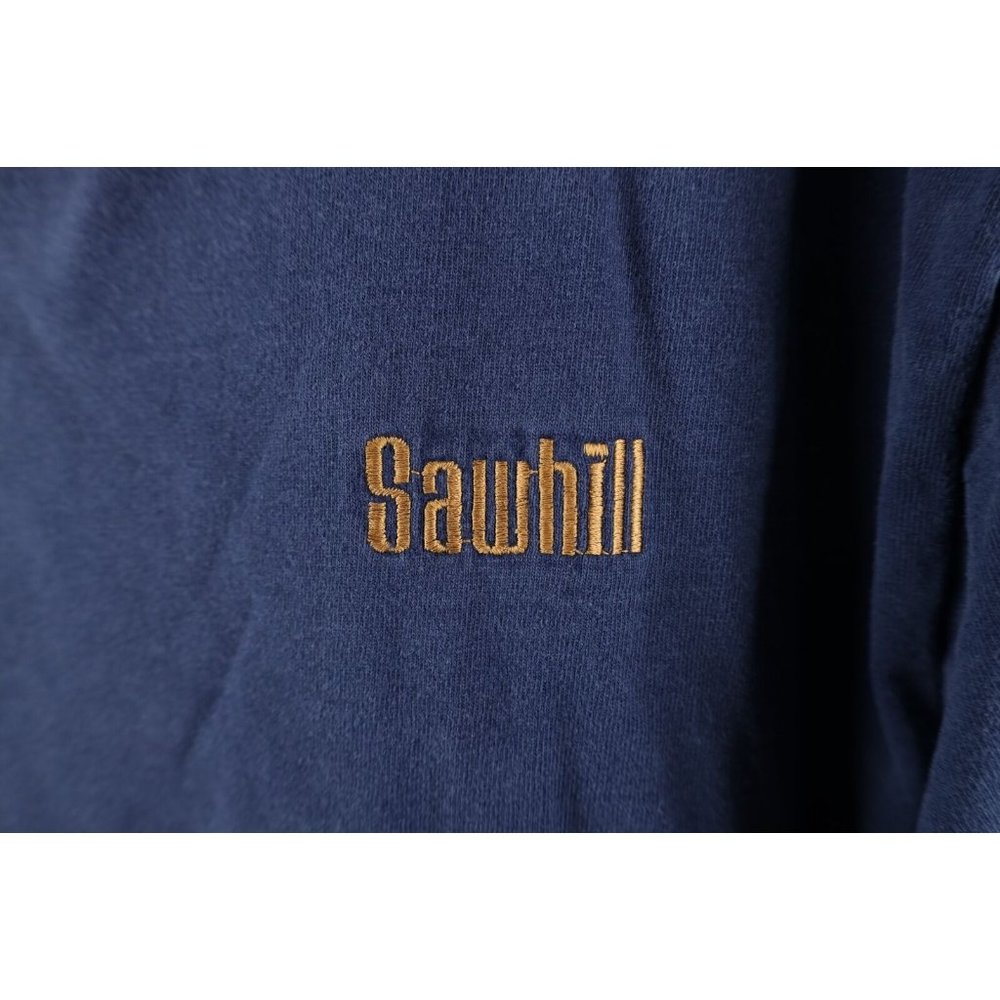 Vtg 90s Streetwear Mens Large Distressed Spell Out Sawhill Short Sleeve T-Shirt View 4